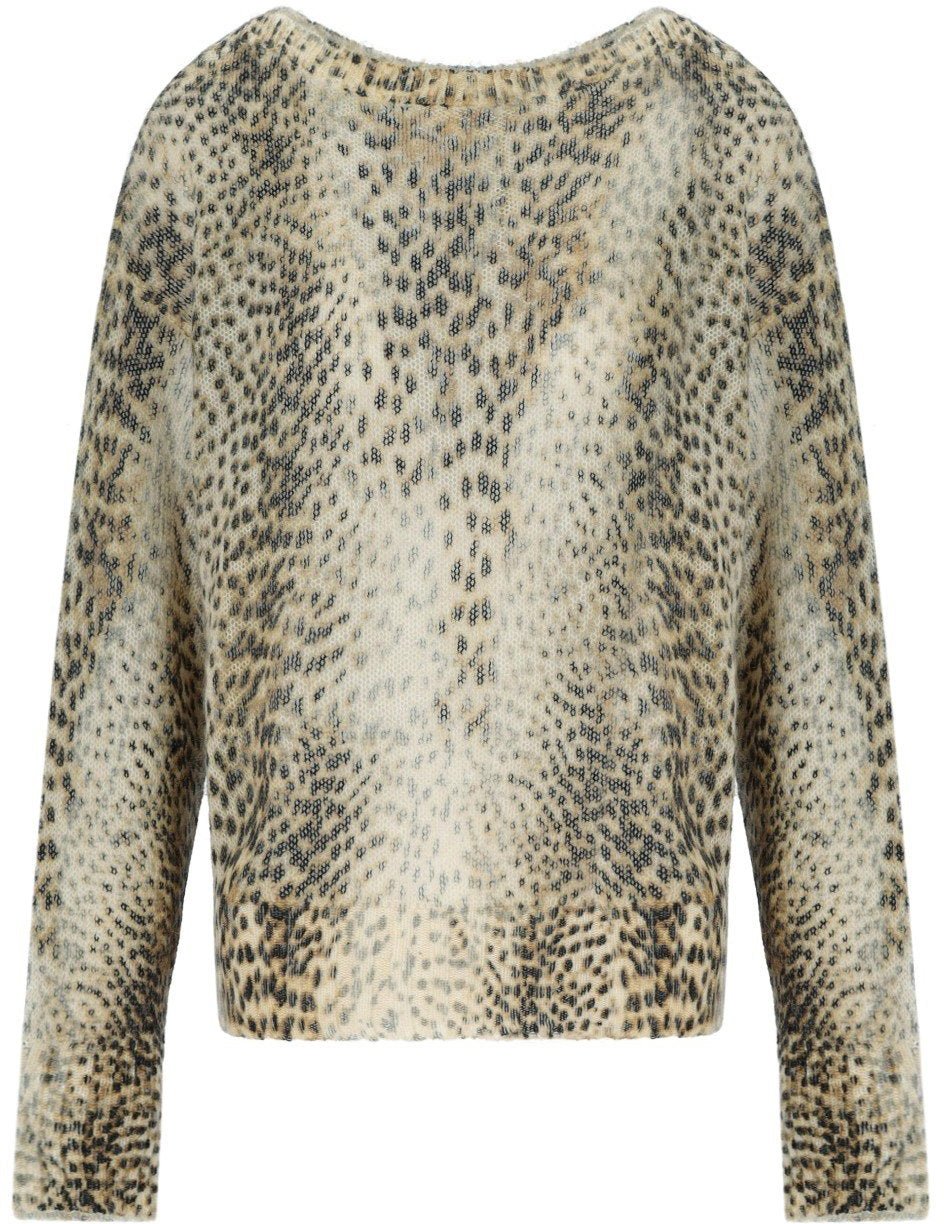 Twin-set TWINSET ANIMAL PRINT SWEATER Beige