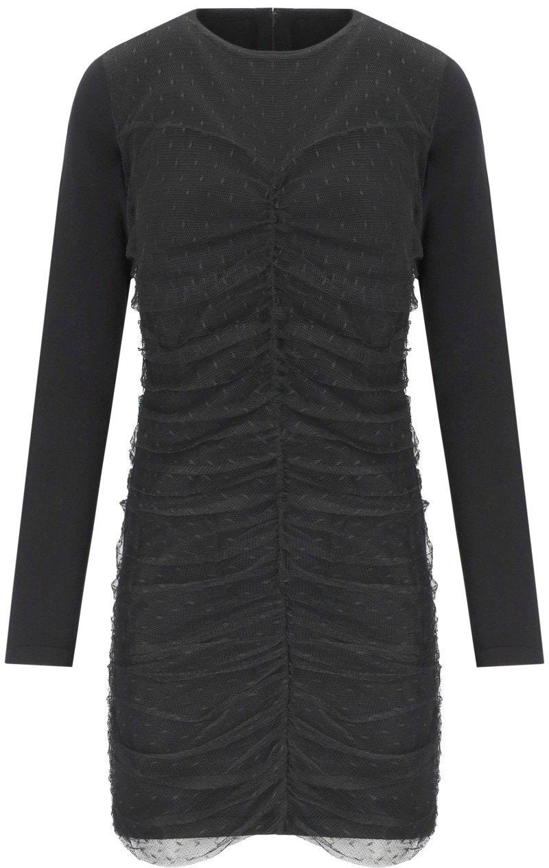 Twin-set TWINSET PLUMETIS DRESS Zwart