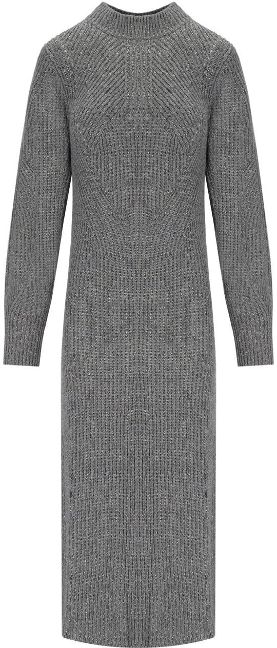 Twin-set TWINSET GREY KNITTED MIDI DRESS Grijs