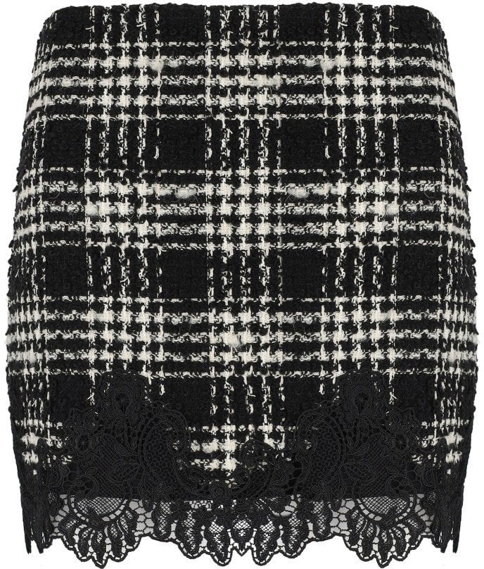 Twin-set TWINSET AND WHITE CHECK SKIRT Zwart