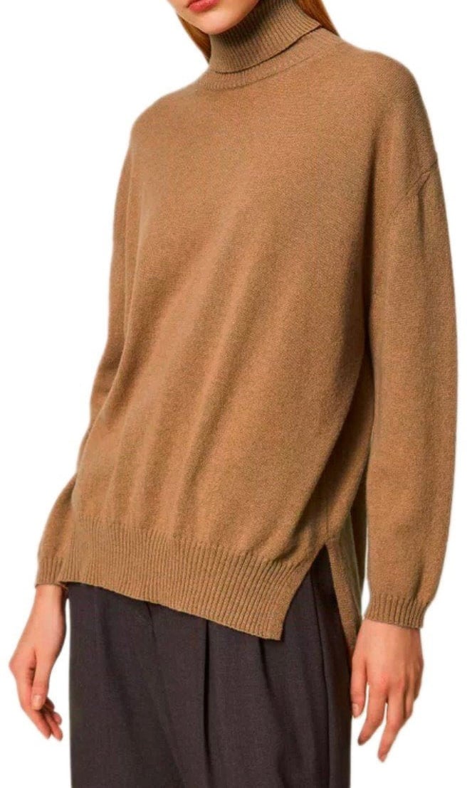 Twin-set TWINSET CAMEL TURTLENECK SWEATER Bruin