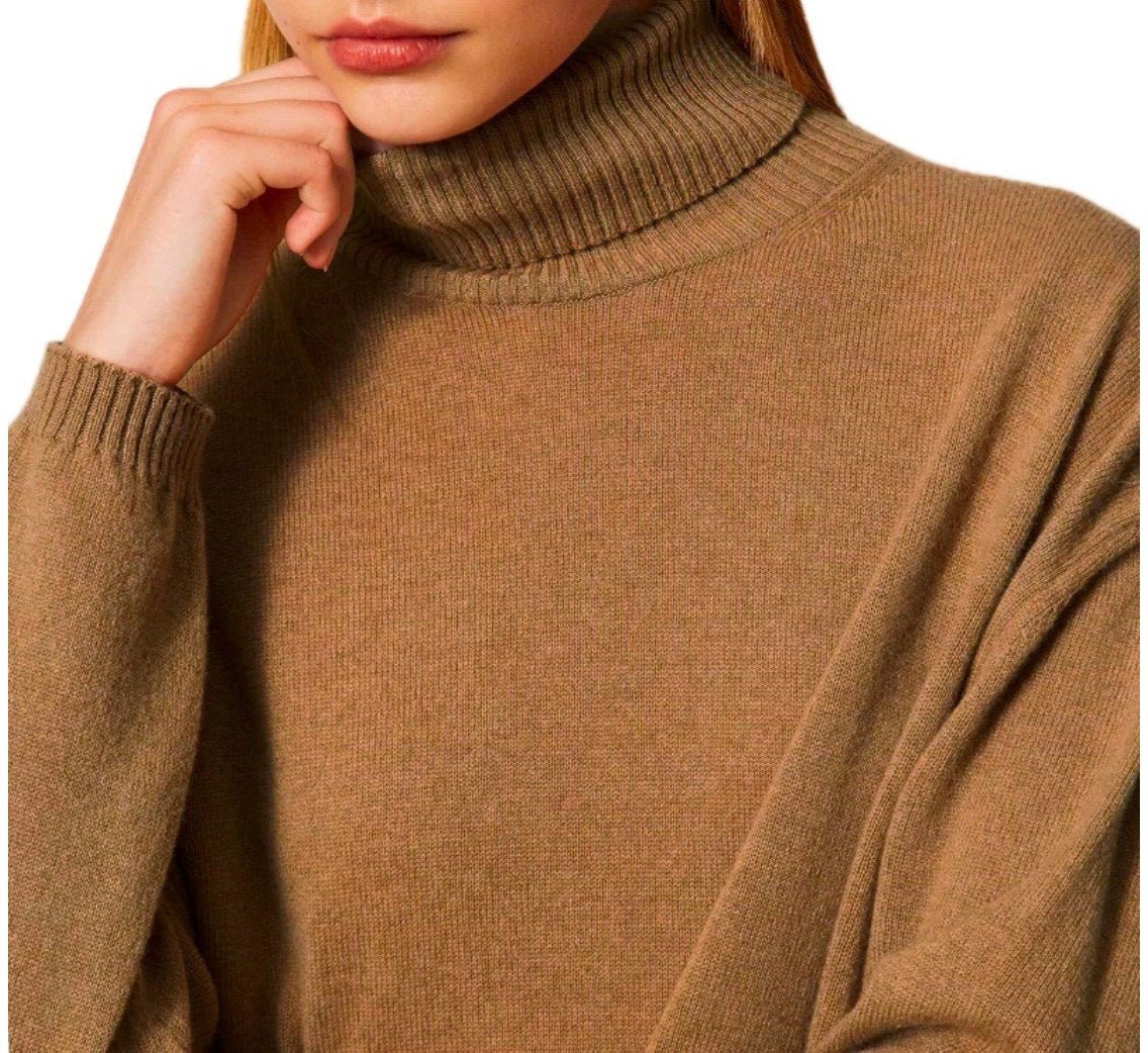Twin-set TWINSET CAMEL TURTLENECK SWEATER Bruin