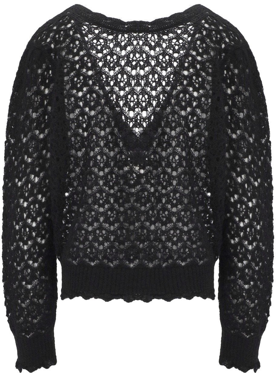 Twin-set TWINSET PERFORATED SWEATER Zwart