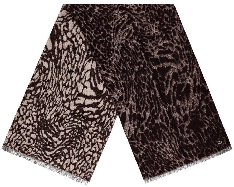 Twin-set TWINSET BURGUNDY SCARF WITH ANIMAL PRINT Rood