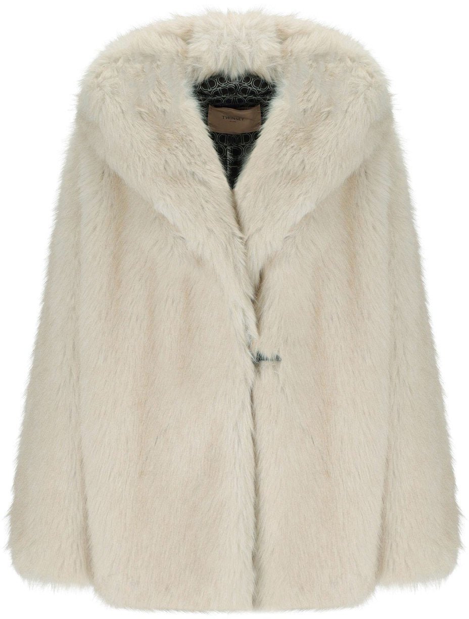 Twin-set TWINSET FAUX LEATHER JACKET Beige