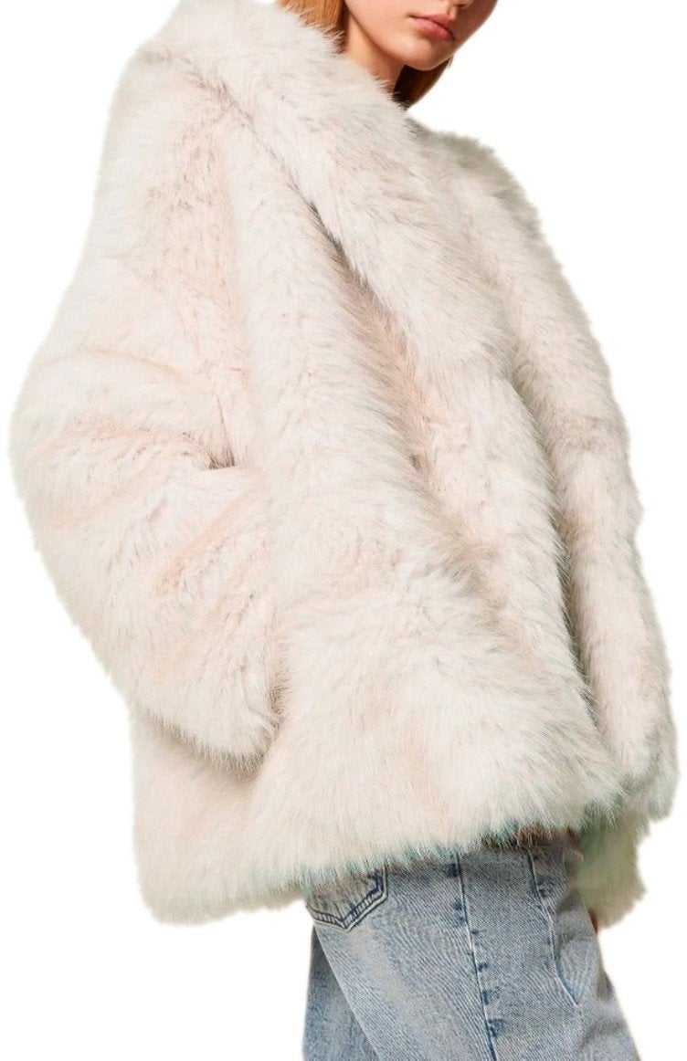 Twin-set TWINSET FAUX LEATHER JACKET Beige