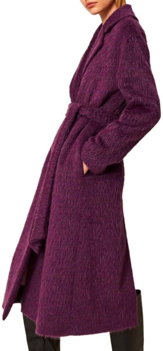 Twin-set TWINSET BELTED COAT Paars