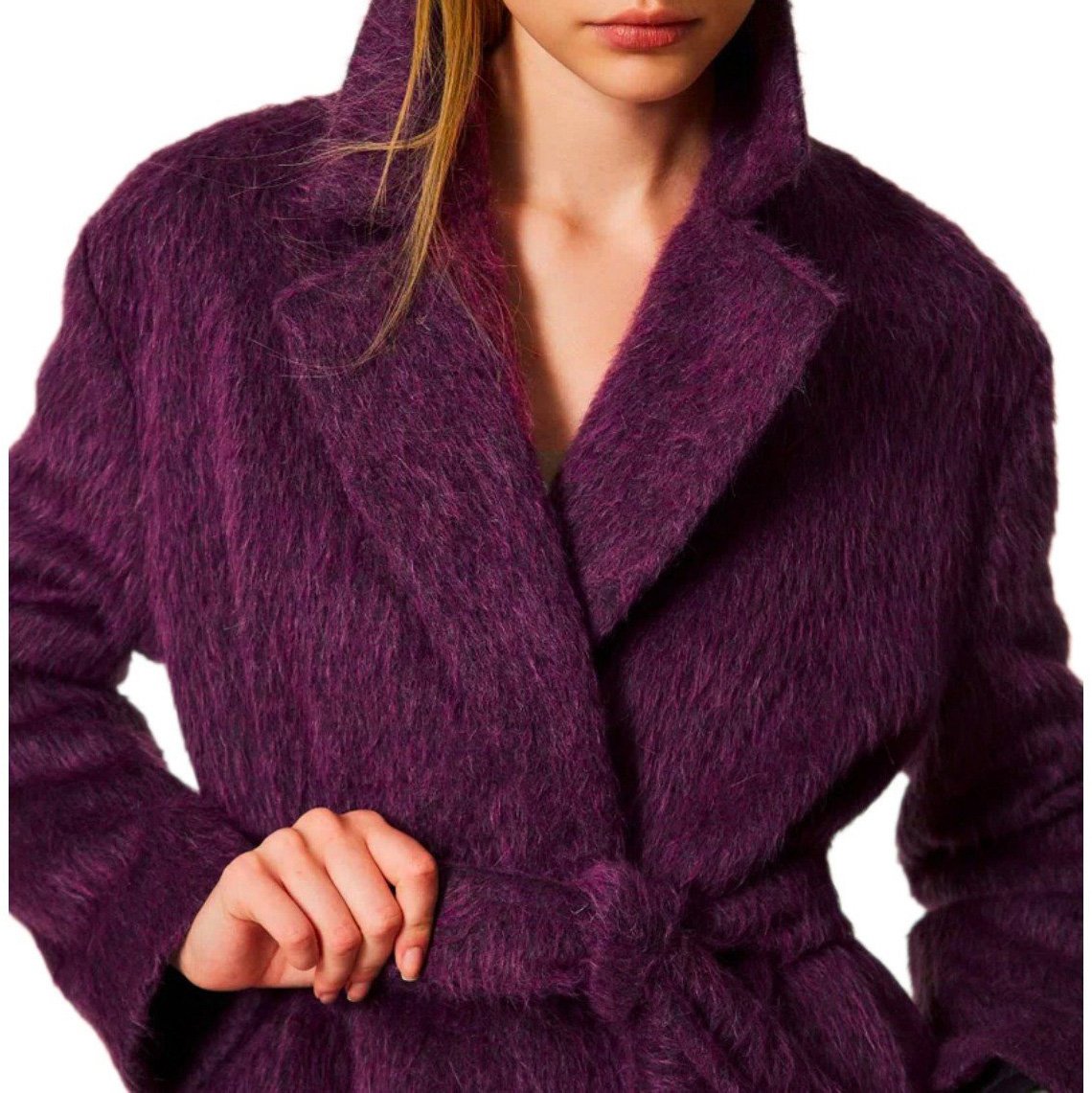 Twin-set TWINSET BELTED COAT Paars