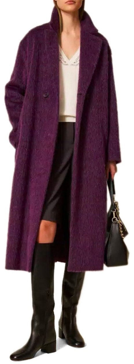 Twin-set TWINSET BELTED COAT Paars