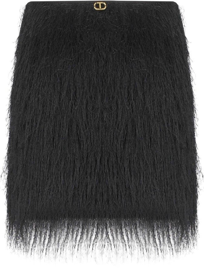 Twin-set TWINSET FRINGED SKIRT Zwart