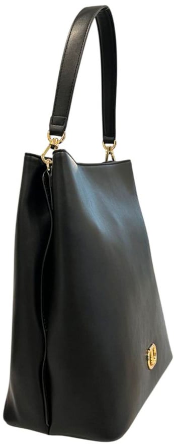 Twin-set Twinset Black PU Women Shoulder Bag Zwart