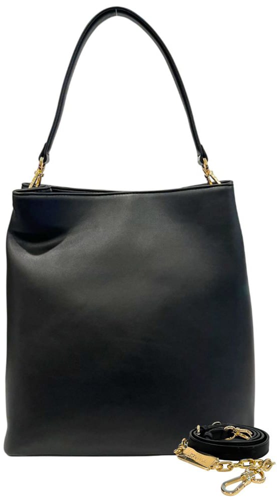 Twin-set Twinset Black PU Women Shoulder Bag Zwart
