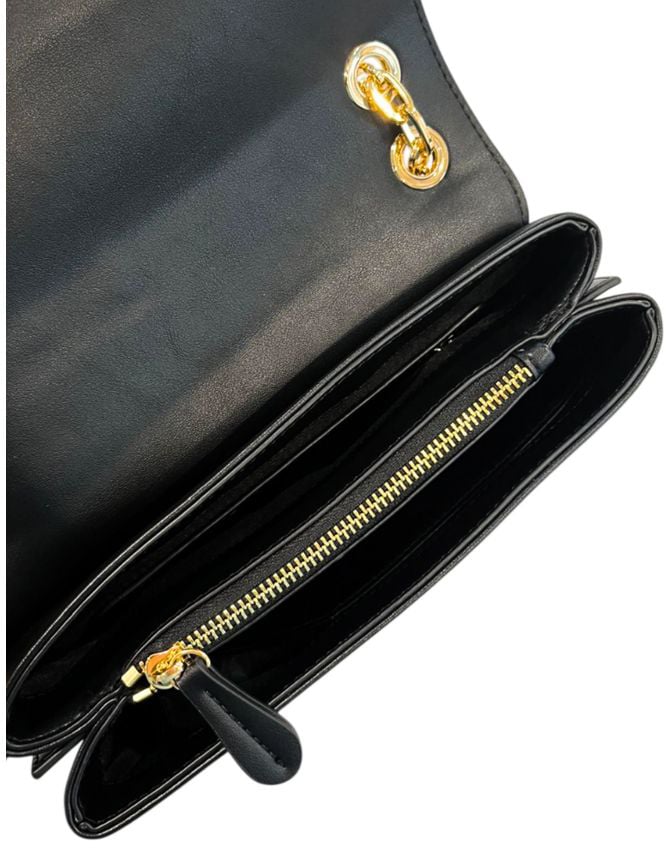 Twin-set Twinset Black PU Women Crossbody Bag Zwart