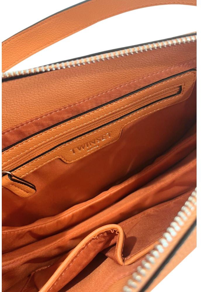 Twin-set Twinset Orange Polyurethane Women Shoulder Bag Oranje