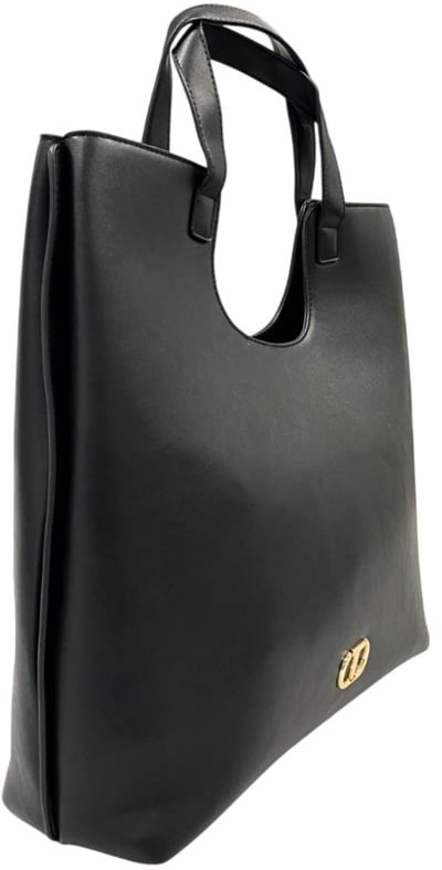 Twin-set Twinset Black PU Women Shoulder Bag Zwart