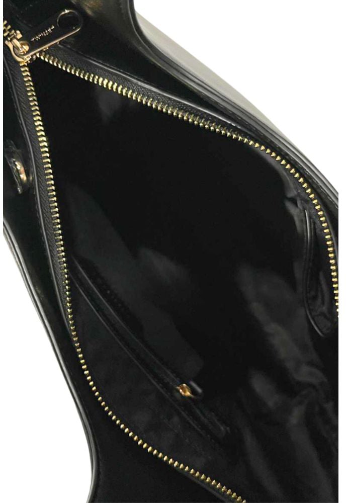 Twin-set Twinset Black PU Women Shoulder Bag Zwart