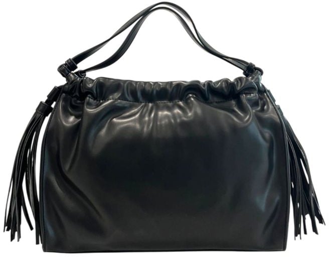 Twin-set Twinset Black PU Women Shoulder Bag Zwart