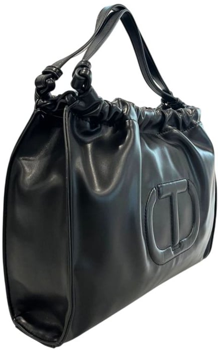 Twin-set Twinset Black PU Women Shoulder Bag Zwart