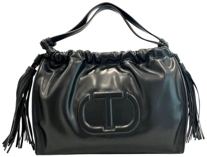 Twin-set Twinset Black PU Women Shoulder Bag Zwart