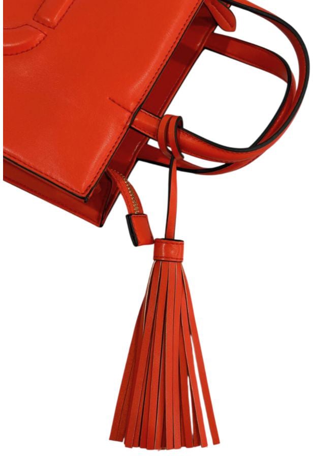 Twin-set Twinset Orange Faux Leather Women Handbag Oranje