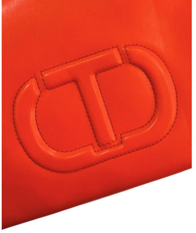 Twin-set Twinset Orange Faux Leather Women Handbag Oranje