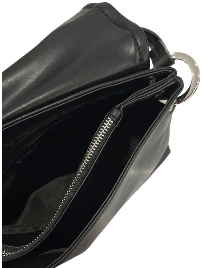 Twin-set Twinset Black PU Women Shoulder Bag Zwart