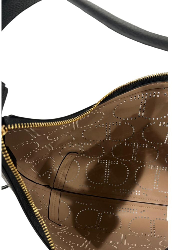 Twin-set Twinset Black PU Women Handbag Zwart