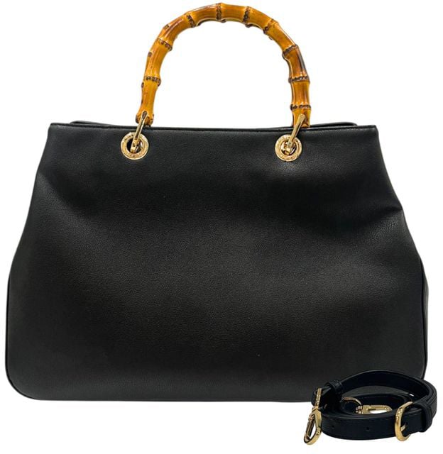 Twin-set Twinset Black PU Women Handbag Zwart