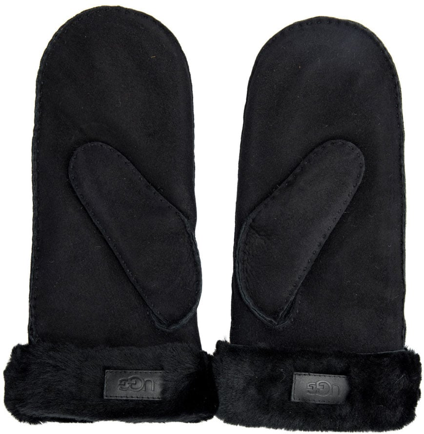 UGG Atherson Embroidered Sheepskin Mitten Gloves Zwart