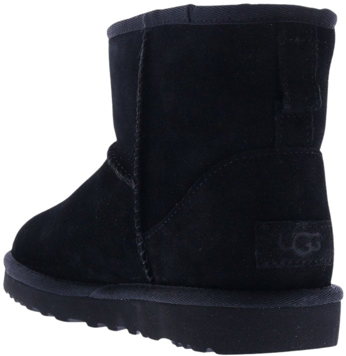 UGG Dames Classic Mini Side Logo Zwart enkellaarsjes Zwart