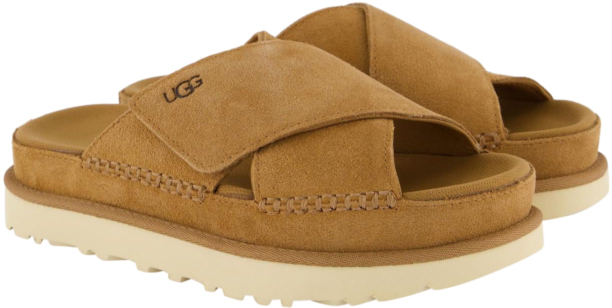 UGG Dames Goldenstar CrossSlide Chestnut Beige