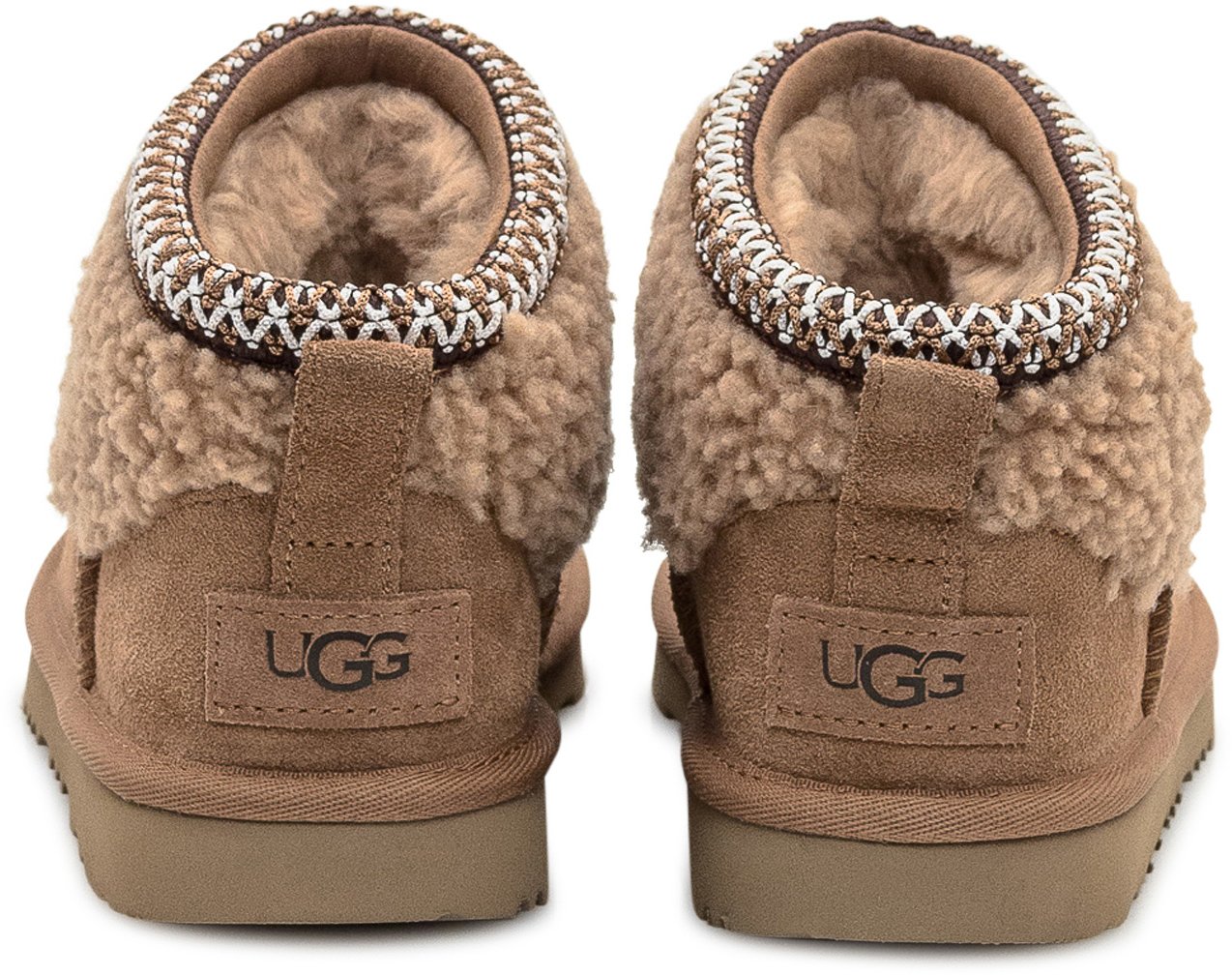 UGG Stivaletti Maxicurly in Camoscio Castagna Beige