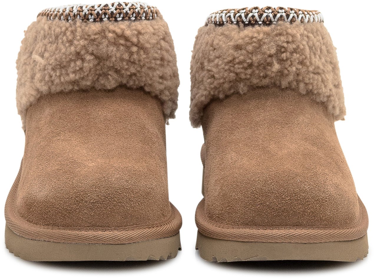 UGG Stivaletti Maxicurly in Camoscio Castagna Beige
