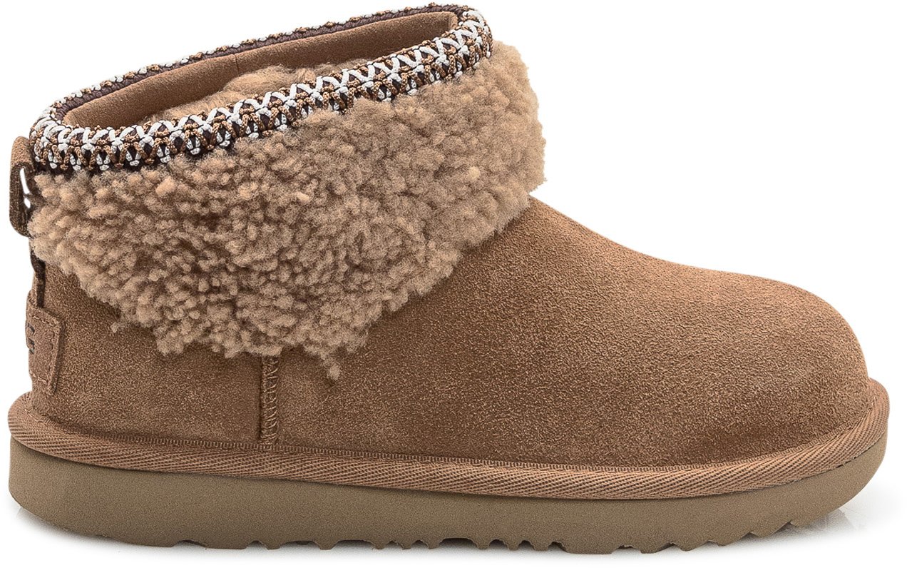 UGG Stivaletti Maxicurly in Camoscio Castagna Beige