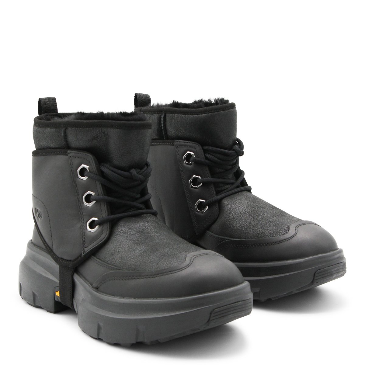 UGG Round Toe Lace-Up Boots Zwart