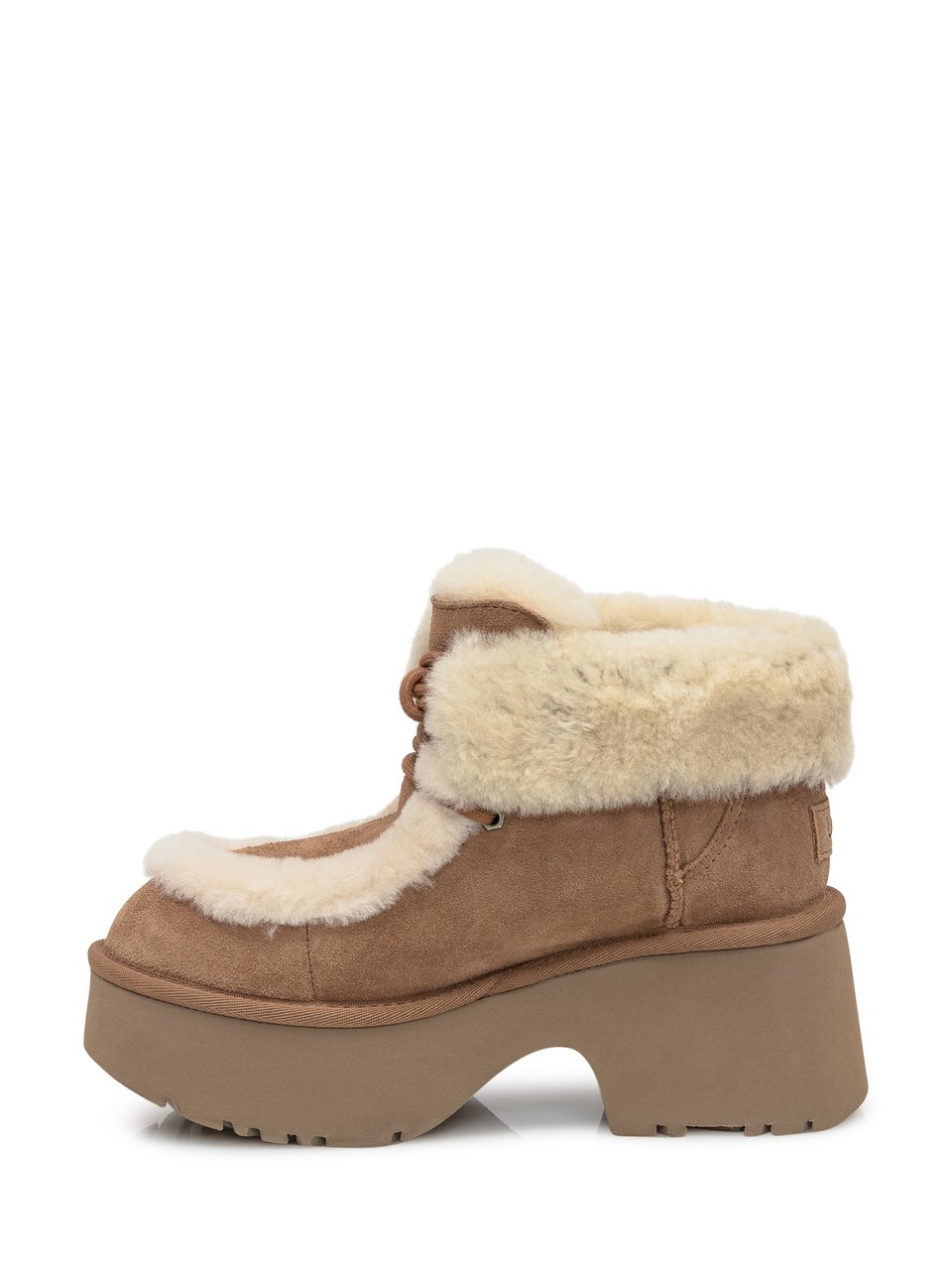 UGG UGG Stivaletti Platform in Suede con Shearling Beige Bruin