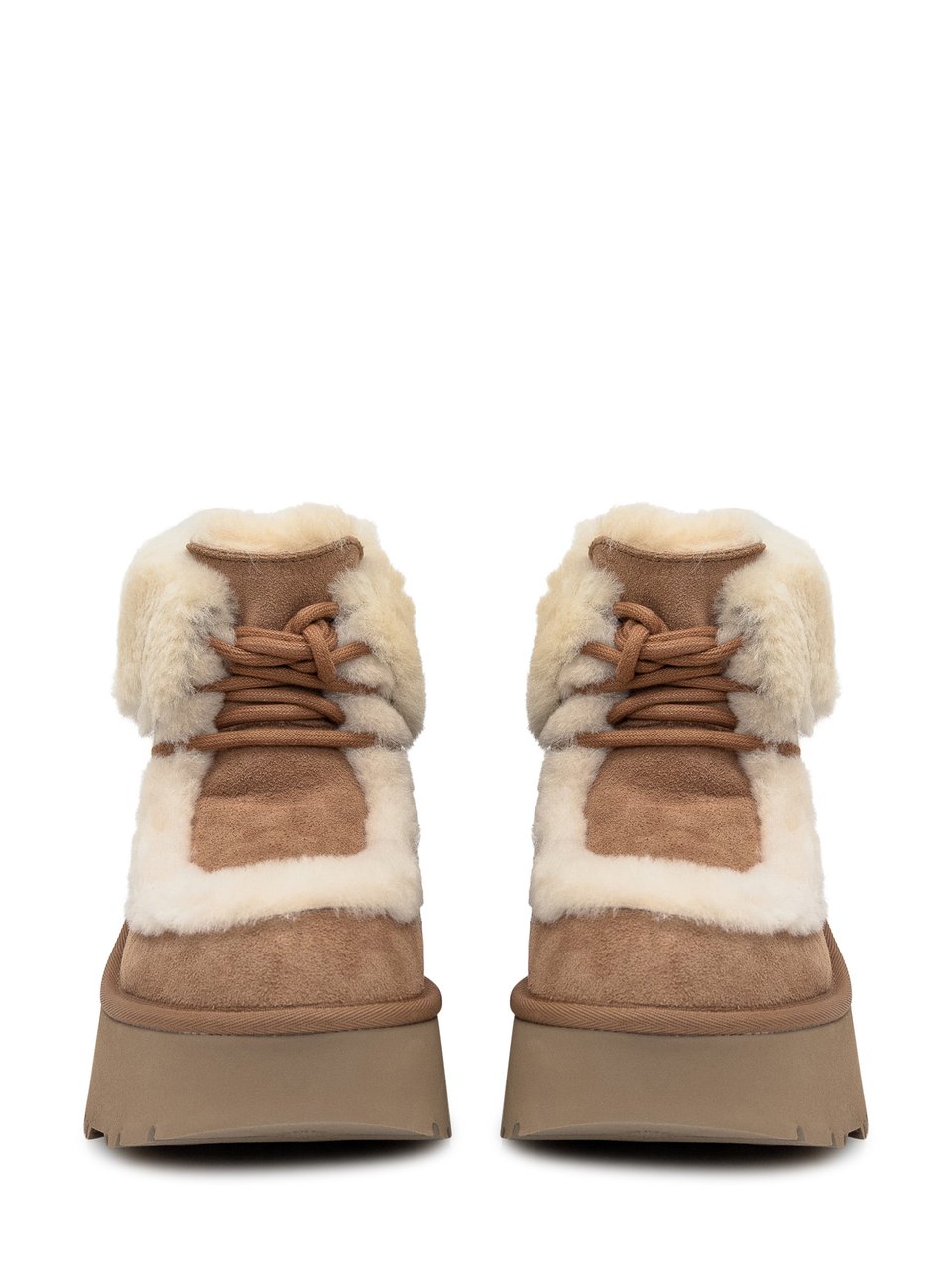 UGG UGG Stivaletti Platform in Suede con Shearling Beige Bruin
