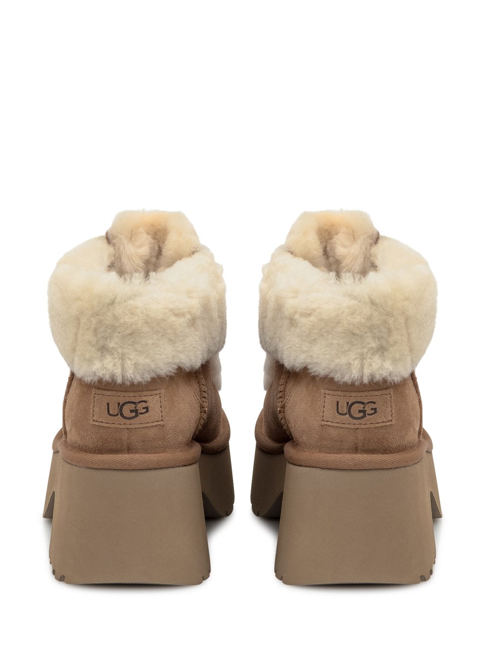 UGG UGG Stivaletti Platform in Suede con Shearling Beige Bruin