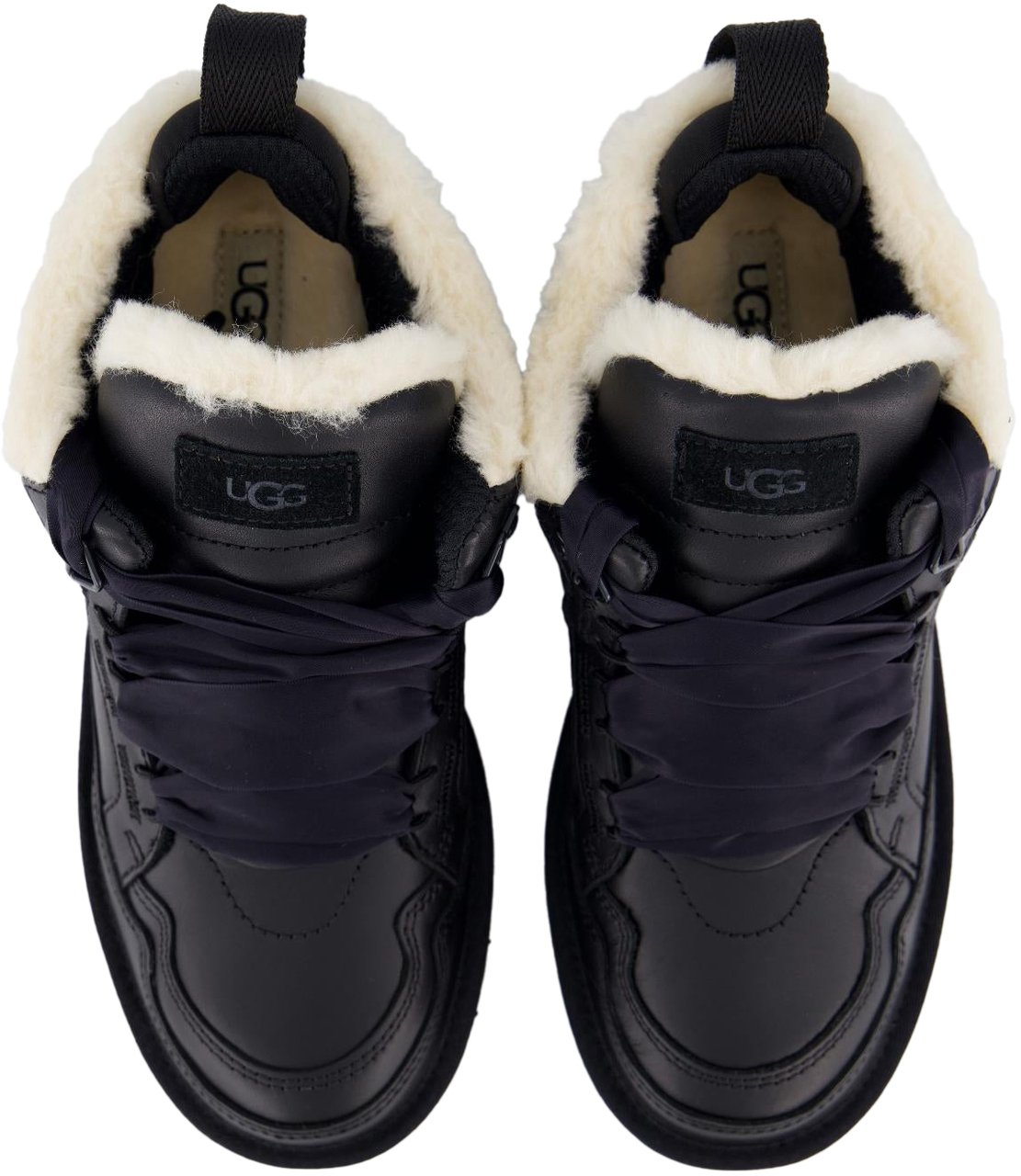 UGG Dames Lowmel Leer Zwart Zwart