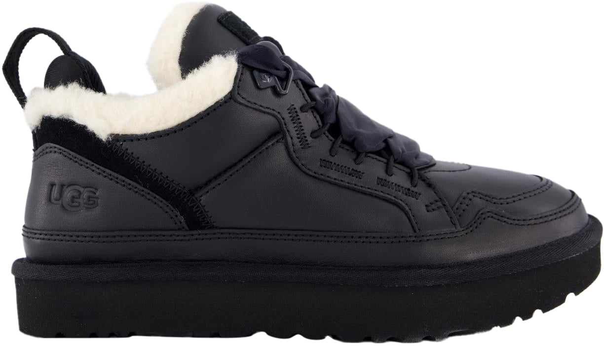 UGG Dames Lowmel Leer Zwart Zwart
