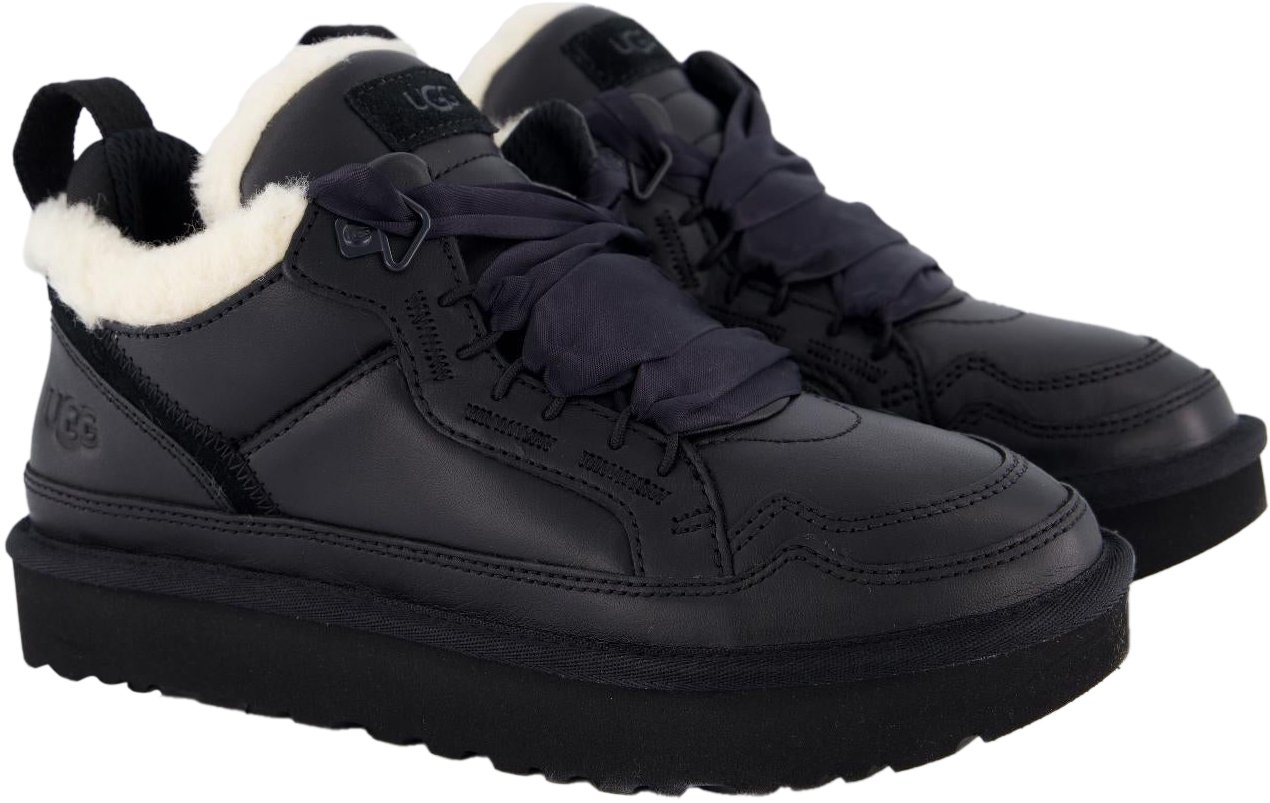 UGG Dames Lowmel Leer Zwart Zwart