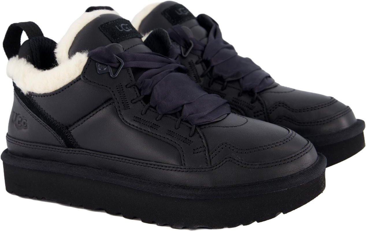 UGG Dames Lowmel Leer Zwart Zwart