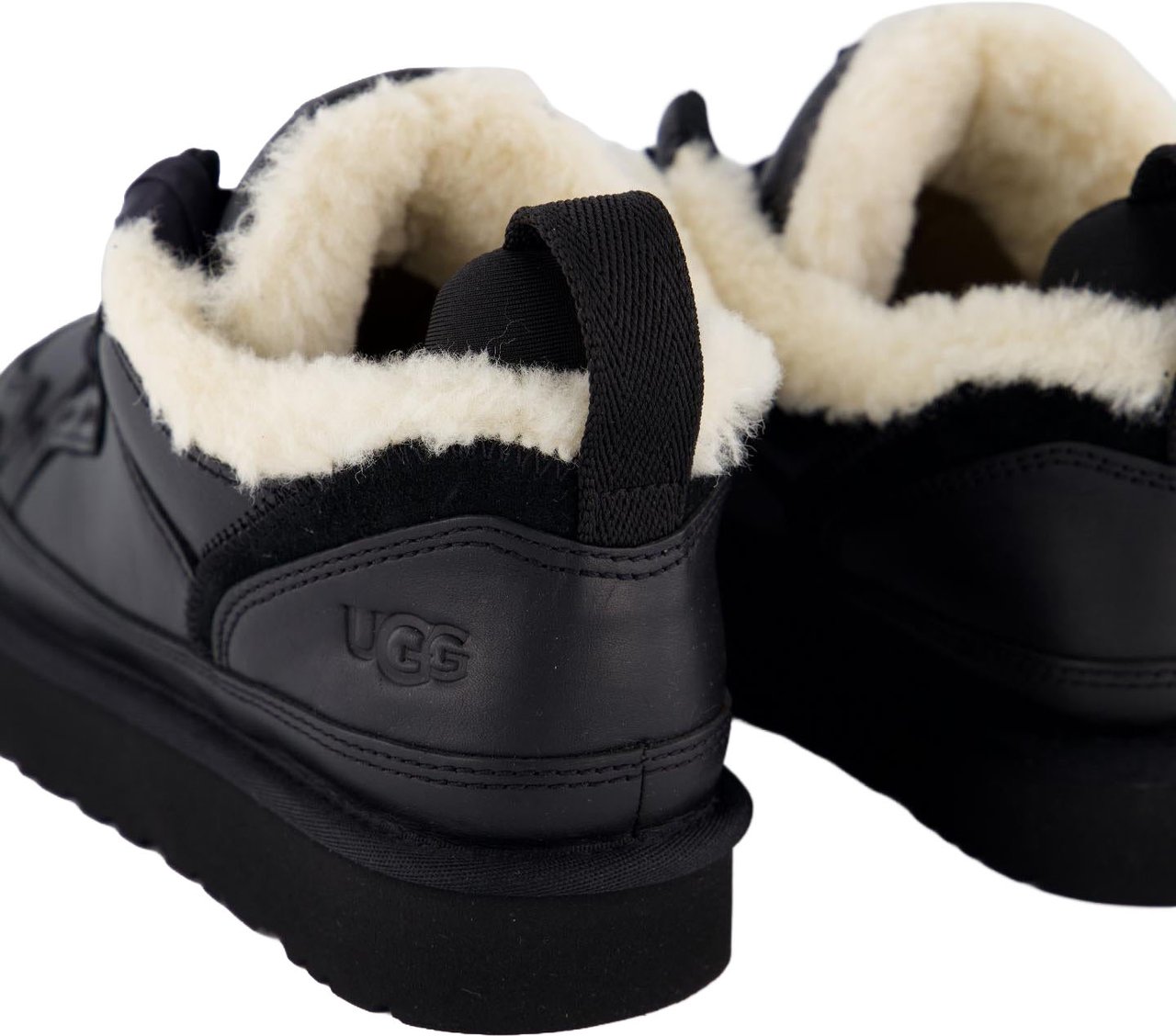 UGG Dames Lowmel Leer Zwart Zwart