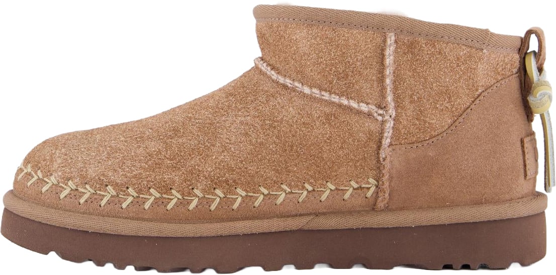 UGG Dames Ultra Mini Biarritz Rocky Oak enkellaarsjes Beige