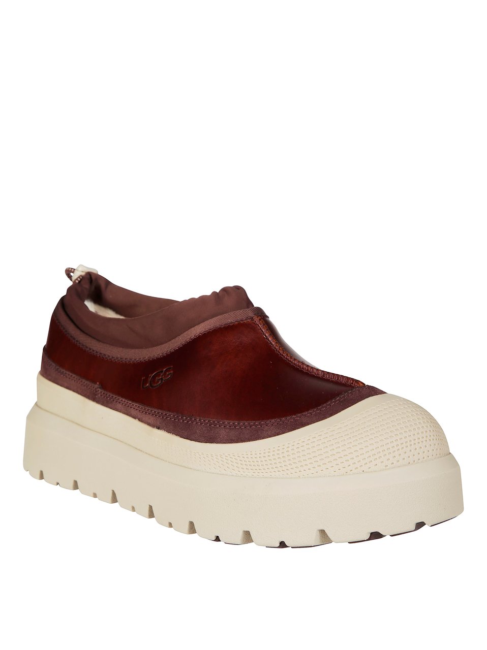 UGG Rich Brown Tasman Smooth Weather Hybrid Loafers Wit