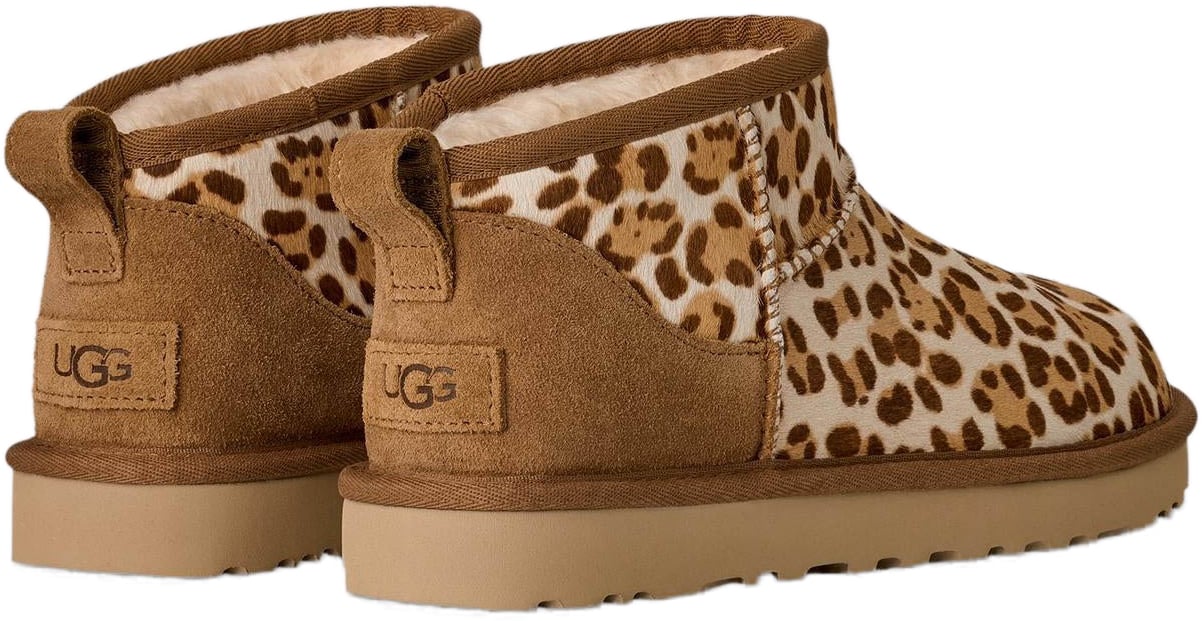 UGG Dames Ultra Mini Plains Leopard Beige