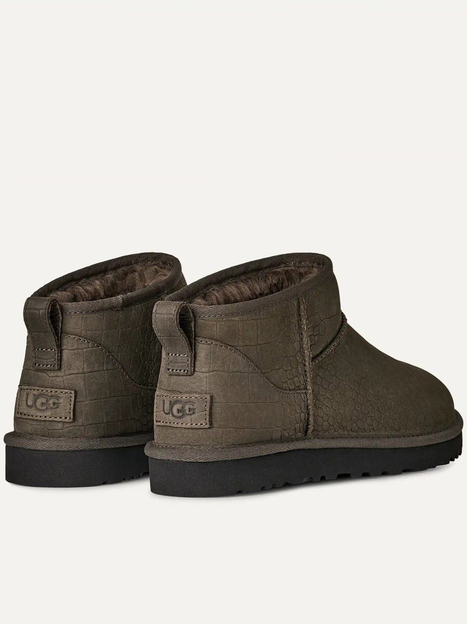 UGG Brown Classic Ultra Mini Embossed Boots Zwart
