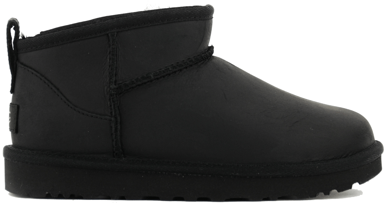 UGG Classic Ultra Mini Black Leather Zwart