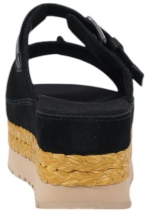 UGG Black Suede Leather Platform Sandals Zwart