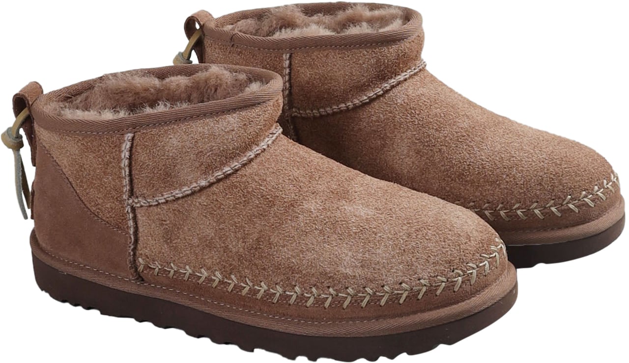 UGG CLASSIC ULTRA MINI BIARRITZ ANKLE BOOTS DARK TAUPE DARK TAUPE Taupe